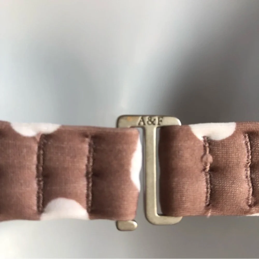 Abercrombie and Fitch taupe brown polka dot underwire bikini top xs - Picture 7 of 12